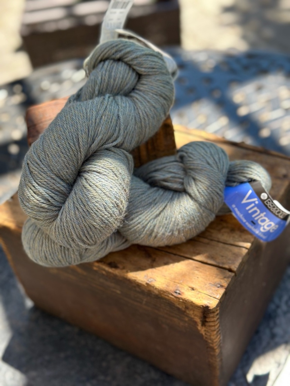 Berroco Vintage Yarn Sage Green Heathered Blue Wool Blend Machine Washable